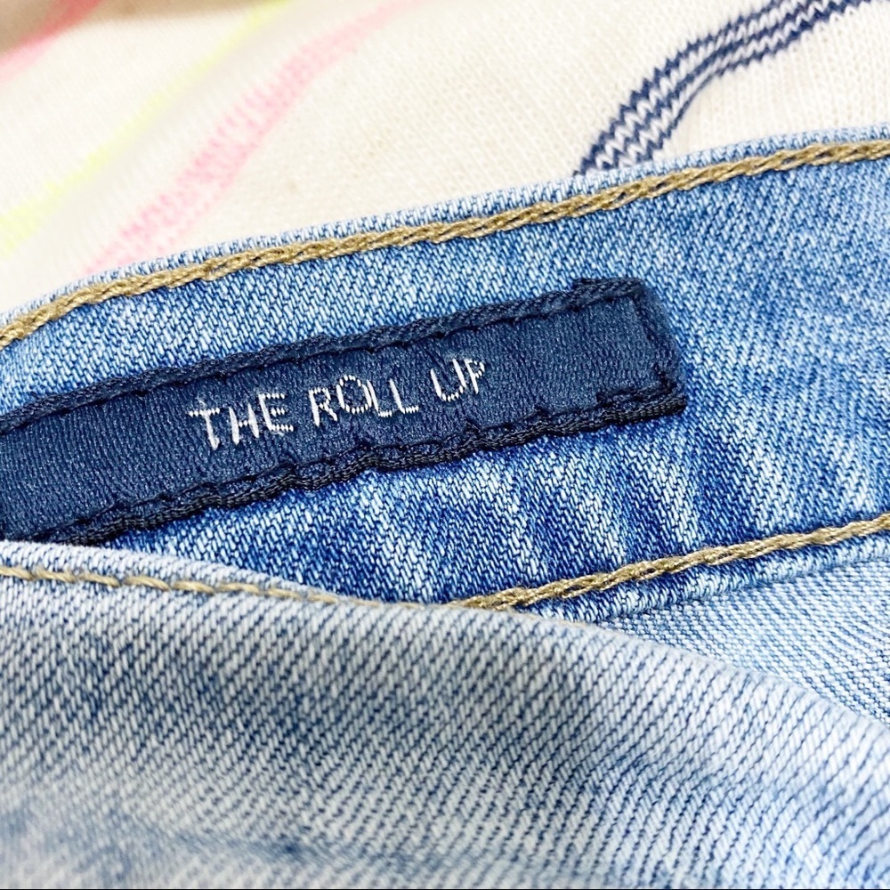Lucky Brand Light Wash The Roll Up Boho Embroidered Denim Jean Shorts 26 - Picture 6 of 7